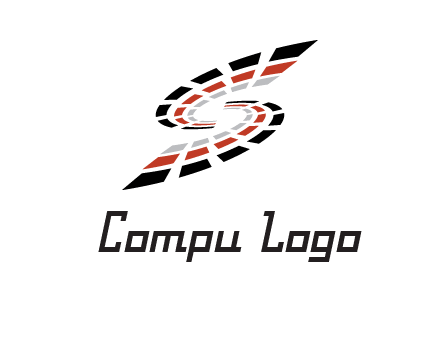 Digital bars forming letter S logo