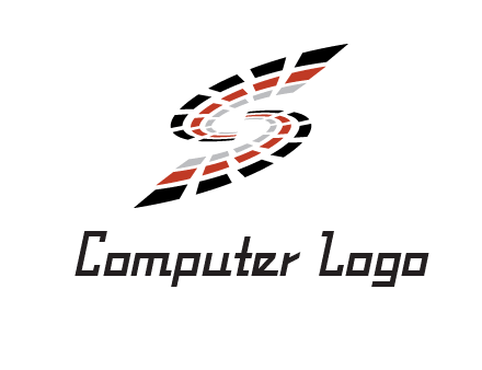 Digital bars forming letter S logo