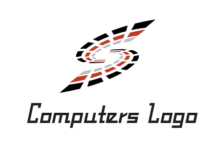 Digital bars forming letter S logo