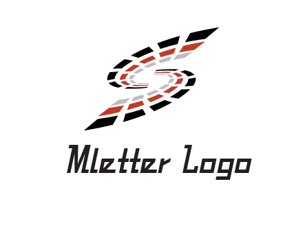 Digital bars forming letter S logo