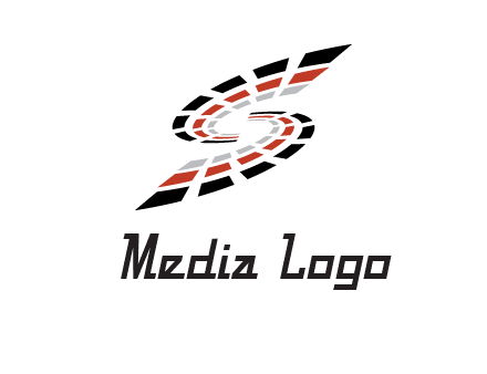 Digital bars forming letter S logo