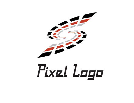 Digital bars forming letter S logo