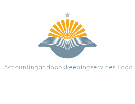 star and sun over an open book