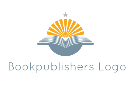 star and sun over an open book