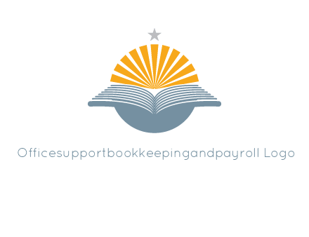 star and sun over an open book