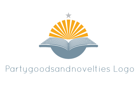 star and sun over an open book