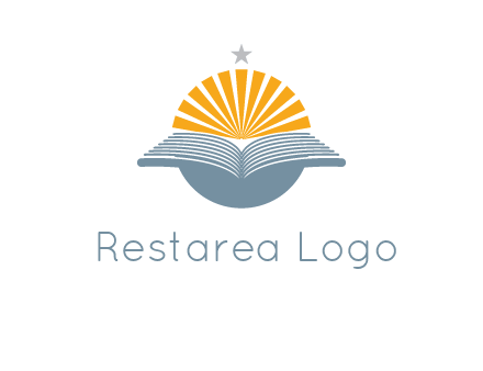 star and sun over an open book