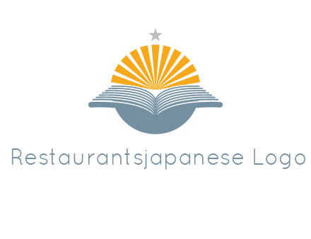 star and sun over an open book