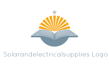 star and sun over an open book