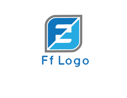 Letters FF in a leaf shape logo