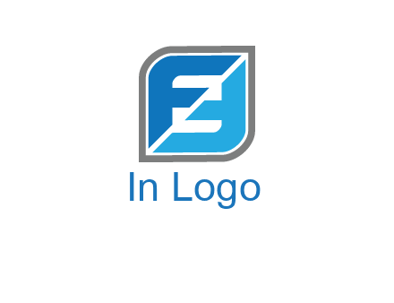 Letters FF in a leaf shape logo