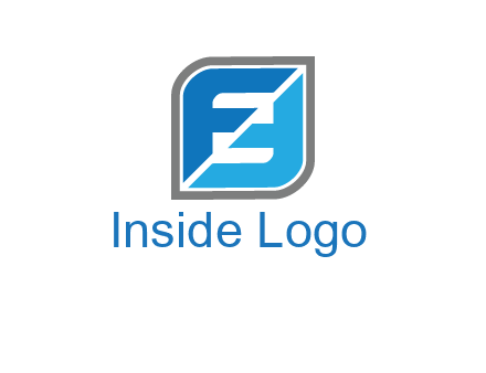 Letters FF in a leaf shape logo