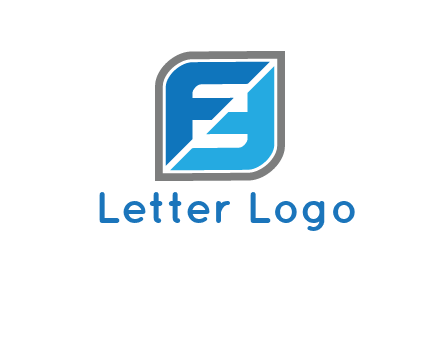 Letters FF in a leaf shape logo