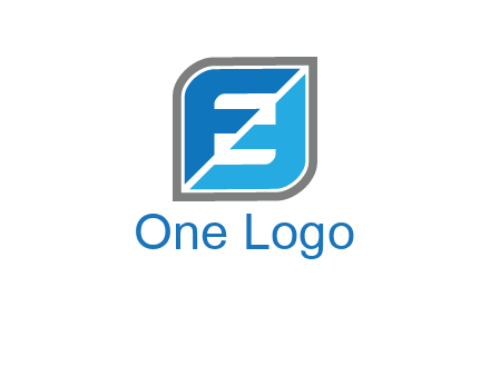 Letters FF in a leaf shape logo