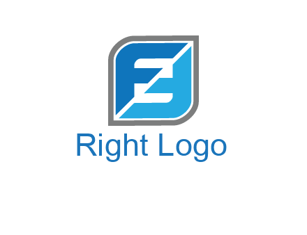 Letters FF in a leaf shape logo