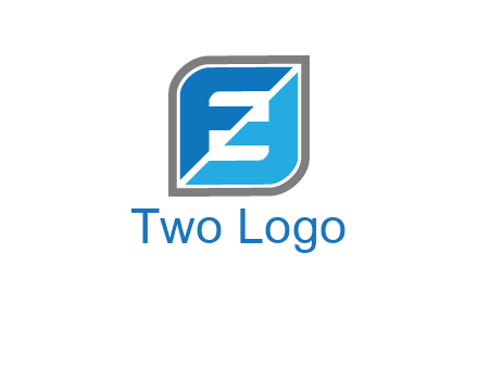 Letters FF in a leaf shape logo
