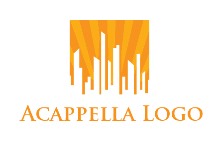 buildings with sun rays logo