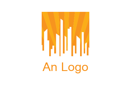 buildings with sun rays logo