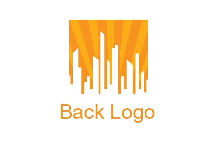 buildings with sun rays logo