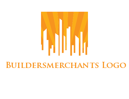 buildings with sun rays logo