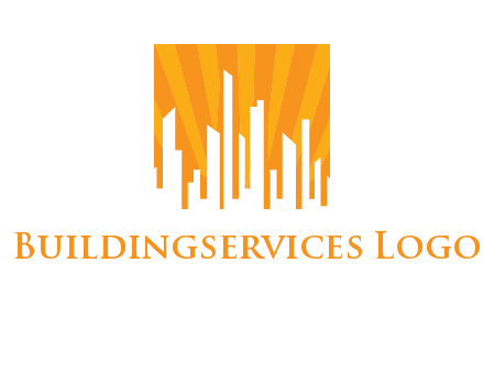 buildings with sun rays logo