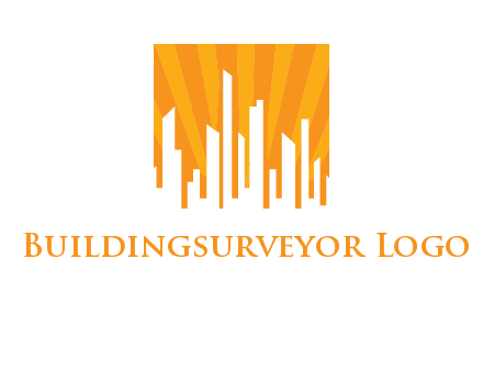 buildings with sun rays logo