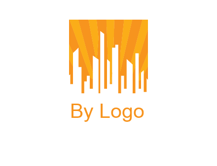 buildings with sun rays logo