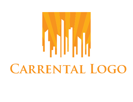 buildings with sun rays logo