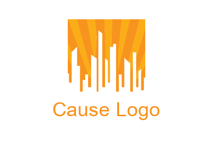 buildings with sun rays logo