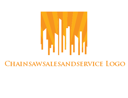 buildings with sun rays logo
