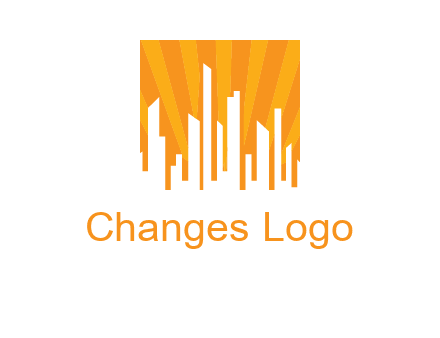 buildings with sun rays logo