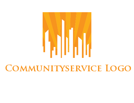 buildings with sun rays logo