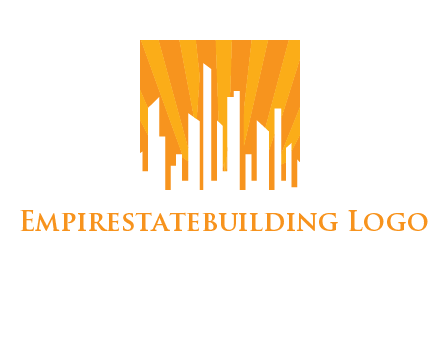 buildings with sun rays logo