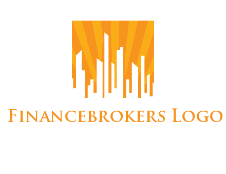 buildings with sun rays logo