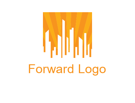 buildings with sun rays logo