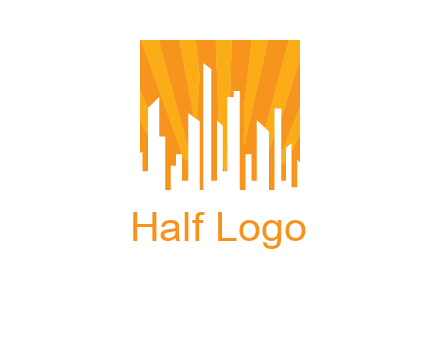 buildings with sun rays logo