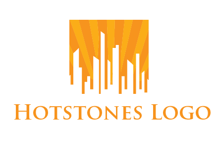 buildings with sun rays logo