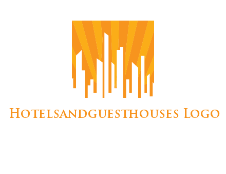 buildings with sun rays logo