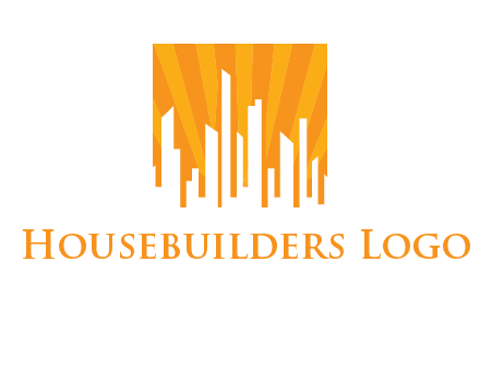 buildings with sun rays logo