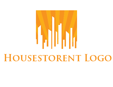 buildings with sun rays logo