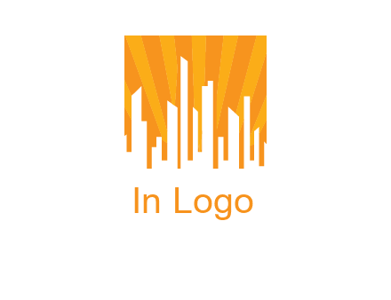 buildings with sun rays logo