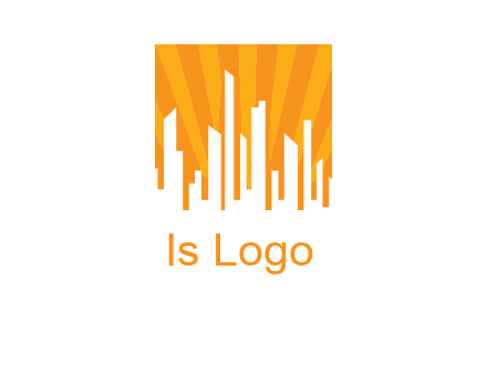 buildings with sun rays logo
