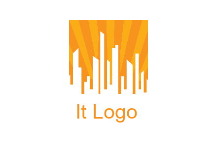 buildings with sun rays logo