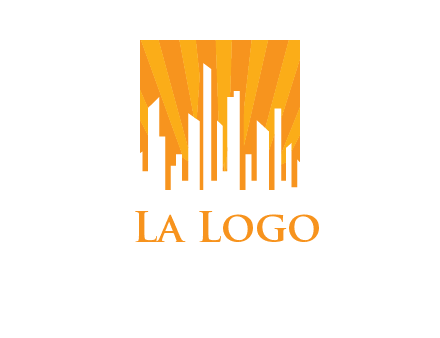 buildings with sun rays logo