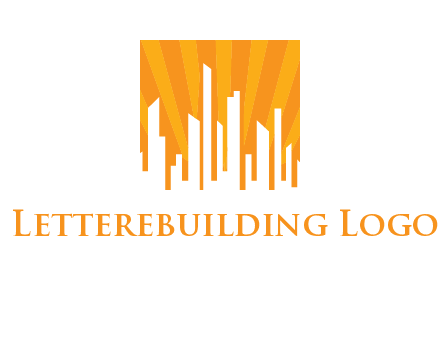 buildings with sun rays logo