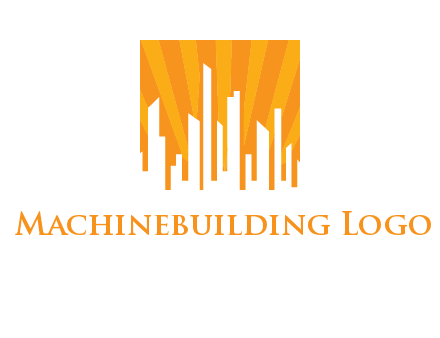 buildings with sun rays logo