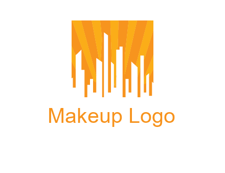 buildings with sun rays logo