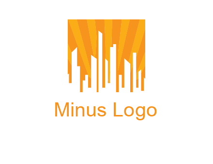 buildings with sun rays logo