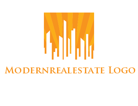 buildings with sun rays logo