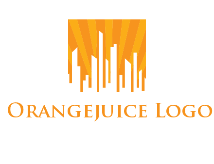 buildings with sun rays logo
